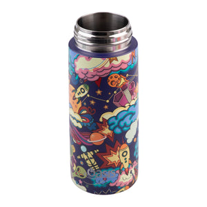 OASIS STAINLESS STEEL DOUBLE WALL INSULATED KID'S DRINK BOTTLE W/ SIPPER 550ML - ALIEN ADVENTURES