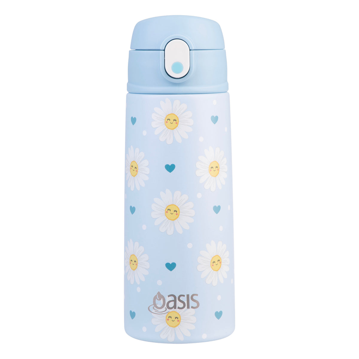 OASIS STAINLESS STEEL DOUBLE WALL INSULATED KID'S DRINK BOTTLE W/ SIPPER 550ML - Daydream Daisies