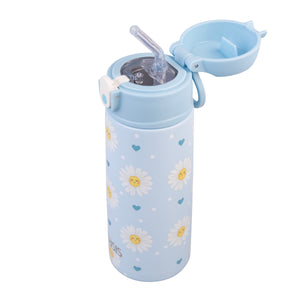OASIS STAINLESS STEEL DOUBLE WALL INSULATED KID'S DRINK BOTTLE W/ SIPPER 550ML - Daydream Daisies