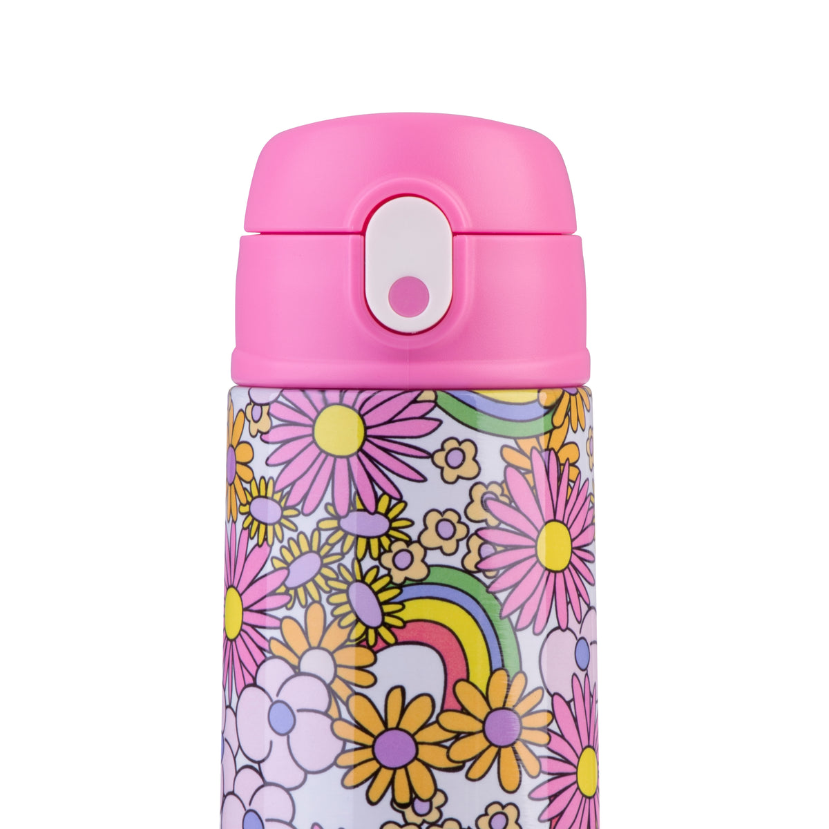 OASIS STAINLESS STEEL DOUBLE WALL INSULATED KID'S DRINK BOTTLE W/ SIPPER 550ML - FLOWER POWER