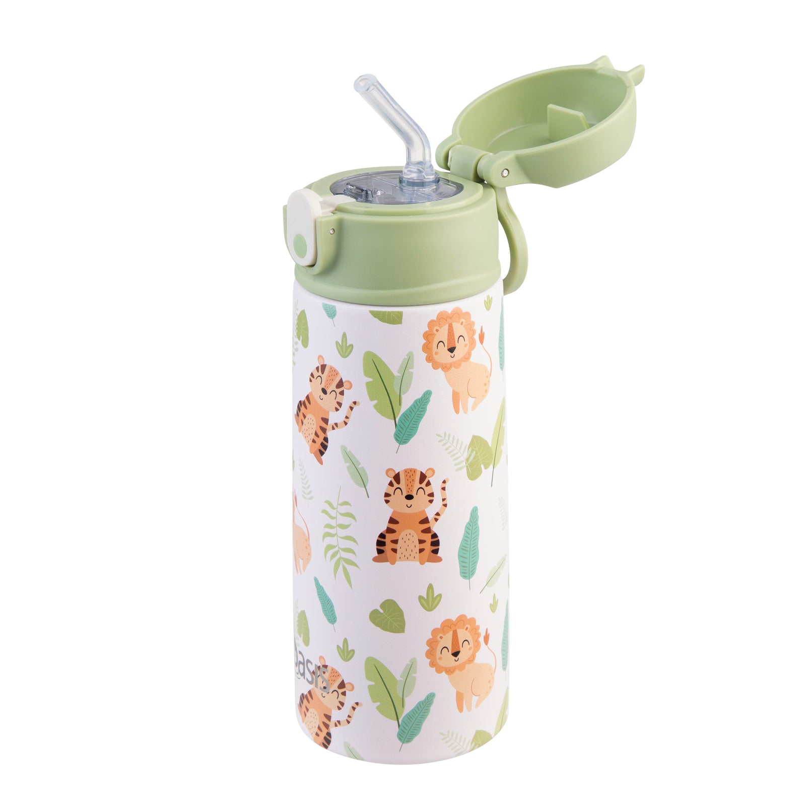 OASIS STAINLESS STEEL DOUBLE WALL INSULATED KID'S DRINK BOTTLE W/ SIPPER 550ML - JUNGLE BUDDIES