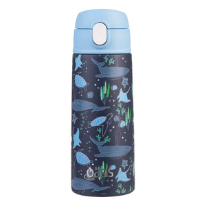 OASIS STAINLESS STEEL DOUBLE WALL INSULATED KID'S DRINK BOTTLE W/ SIPPER 550ML - OCEAN FRIENDS