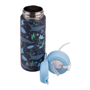 OASIS STAINLESS STEEL DOUBLE WALL INSULATED KID'S DRINK BOTTLE W/ SIPPER 550ML - OCEAN FRIENDS