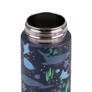 OASIS STAINLESS STEEL DOUBLE WALL INSULATED KID'S DRINK BOTTLE W/ SIPPER 550ML - OCEAN FRIENDS