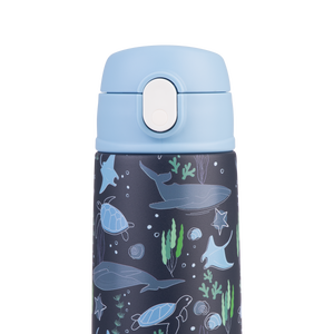 OASIS STAINLESS STEEL DOUBLE WALL INSULATED KID'S DRINK BOTTLE W/ SIPPER 550ML - OCEAN FRIENDS