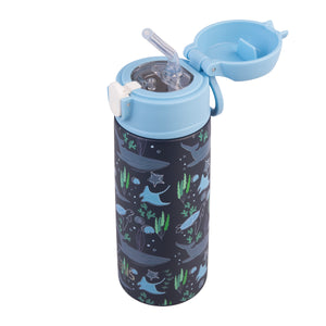 OASIS STAINLESS STEEL DOUBLE WALL INSULATED KID'S DRINK BOTTLE W/ SIPPER 550ML - OCEAN FRIENDS