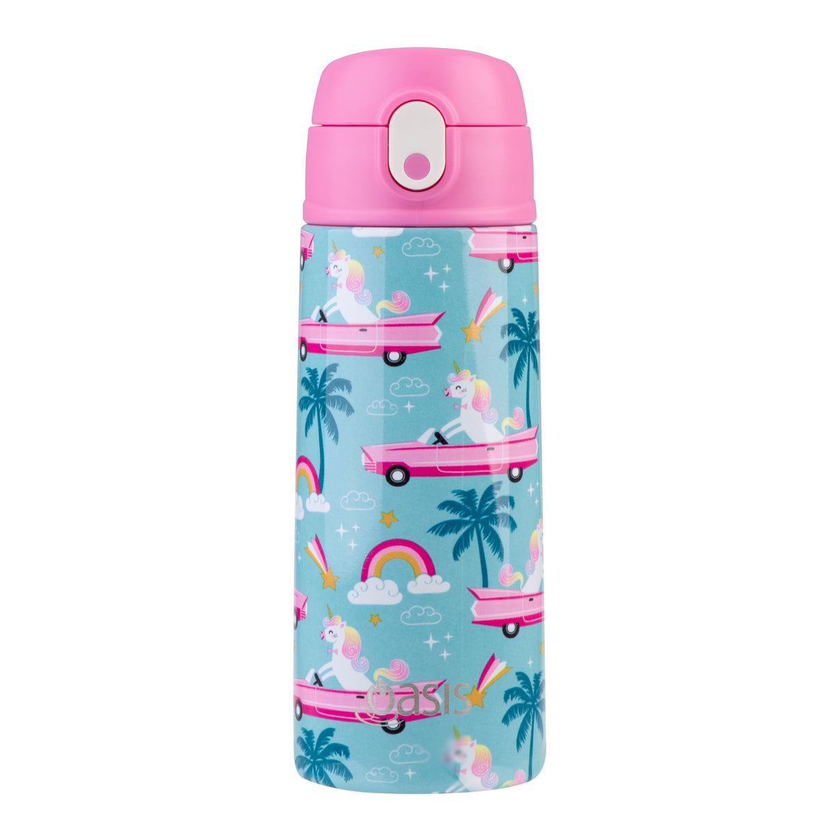 OASIS STAINLESS STEEL DOUBLE WALL INSULATED KID'S DRINK BOTTLE W/ SIPPER 550ML - PINK CADILLAC