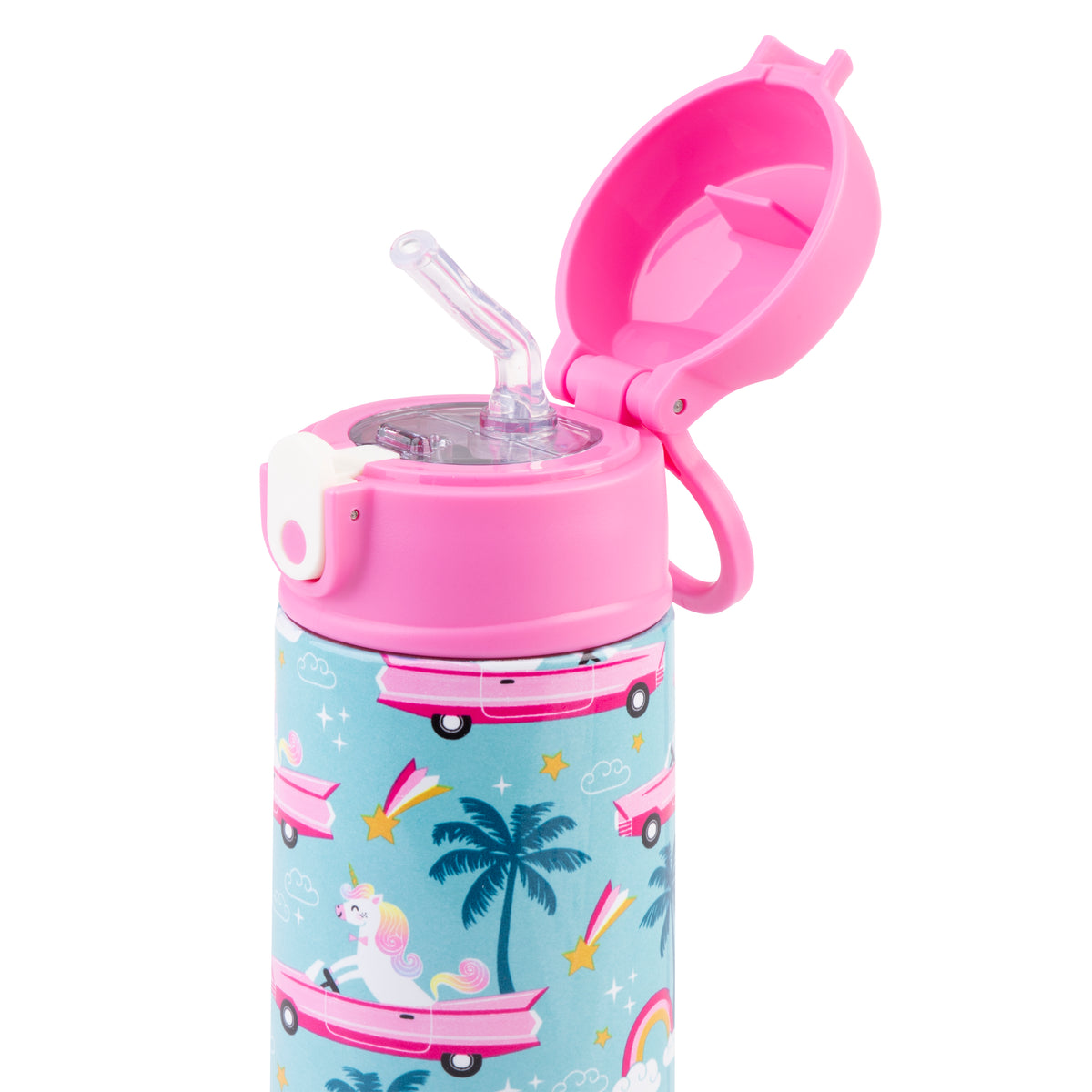 OASIS STAINLESS STEEL DOUBLE WALL INSULATED KID'S DRINK BOTTLE W/ SIPPER 550ML - PINK CADILLAC
