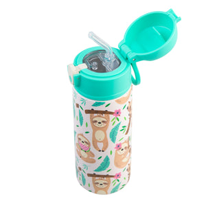 OASIS STAINLESS STEEL DOUBLE WALL INSULATED KID'S DRINK BOTTLE W/ SIPPER 550ML - SLEEPY SLOTHS