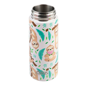 OASIS STAINLESS STEEL DOUBLE WALL INSULATED KID'S DRINK BOTTLE W/ SIPPER 550ML - SLEEPY SLOTHS