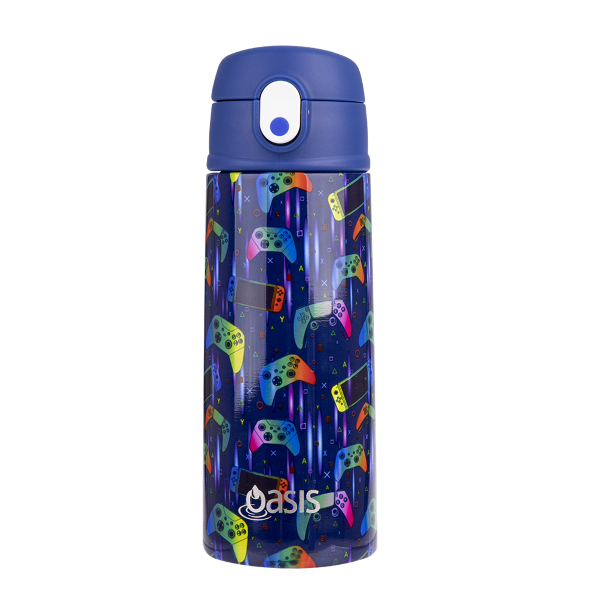 OASIS STAINLESS STEEL DOUBLE WALL INSULATED KID&#39;S DRINK BOTTLE W/ SIPPER 550ML -Gamer