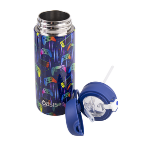 OASIS STAINLESS STEEL DOUBLE WALL INSULATED KID'S DRINK BOTTLE W/ SIPPER 550ML -Gamer