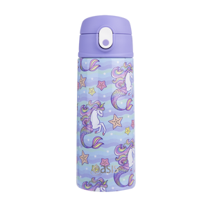 OASIS STAINLESS STEEL DOUBLE WALL INSULATED KID'S DRINK BOTTLE W/ SIPPER 550ML -MERMAID UNICORNS