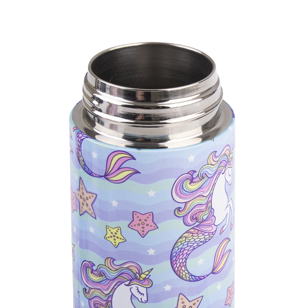OASIS STAINLESS STEEL DOUBLE WALL INSULATED KID&#39;S DRINK BOTTLE W/ SIPPER 550ML -MERMAID UNICORNS
