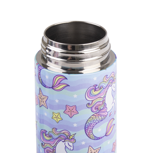 OASIS STAINLESS STEEL DOUBLE WALL INSULATED KID'S DRINK BOTTLE W/ SIPPER 550ML -MERMAID UNICORNS