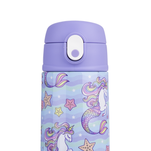 OASIS STAINLESS STEEL DOUBLE WALL INSULATED KID'S DRINK BOTTLE W/ SIPPER 550ML -MERMAID UNICORNS