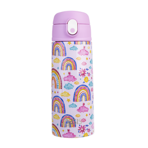 OASIS STAINLESS STEEL DOUBLE WALL INSULATED KID'S DRINK BOTTLE W/ SIPPER 550ML -RAINBOW SKY