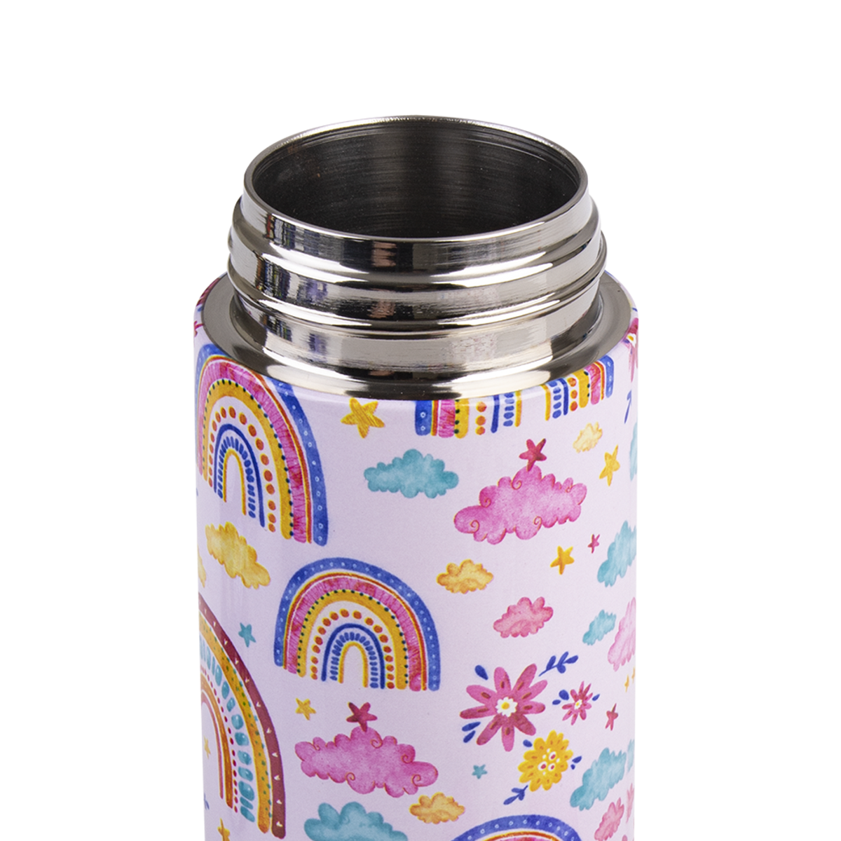 OASIS STAINLESS STEEL DOUBLE WALL INSULATED KID&#39;S DRINK BOTTLE W/ SIPPER 550ML -RAINBOW SKY