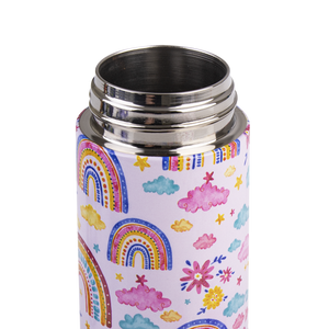 OASIS STAINLESS STEEL DOUBLE WALL INSULATED KID'S DRINK BOTTLE W/ SIPPER 550ML -RAINBOW SKY