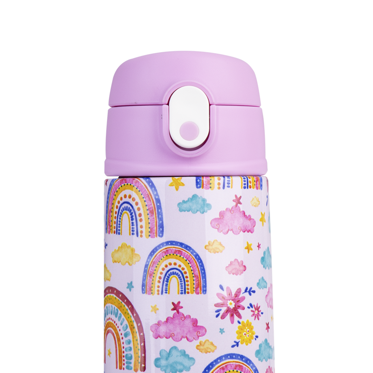 OASIS STAINLESS STEEL DOUBLE WALL INSULATED KID&#39;S DRINK BOTTLE W/ SIPPER 550ML -RAINBOW SKY