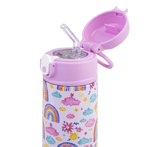 OASIS STAINLESS STEEL DOUBLE WALL INSULATED KID'S DRINK BOTTLE W/ SIPPER 550ML -RAINBOW SKY