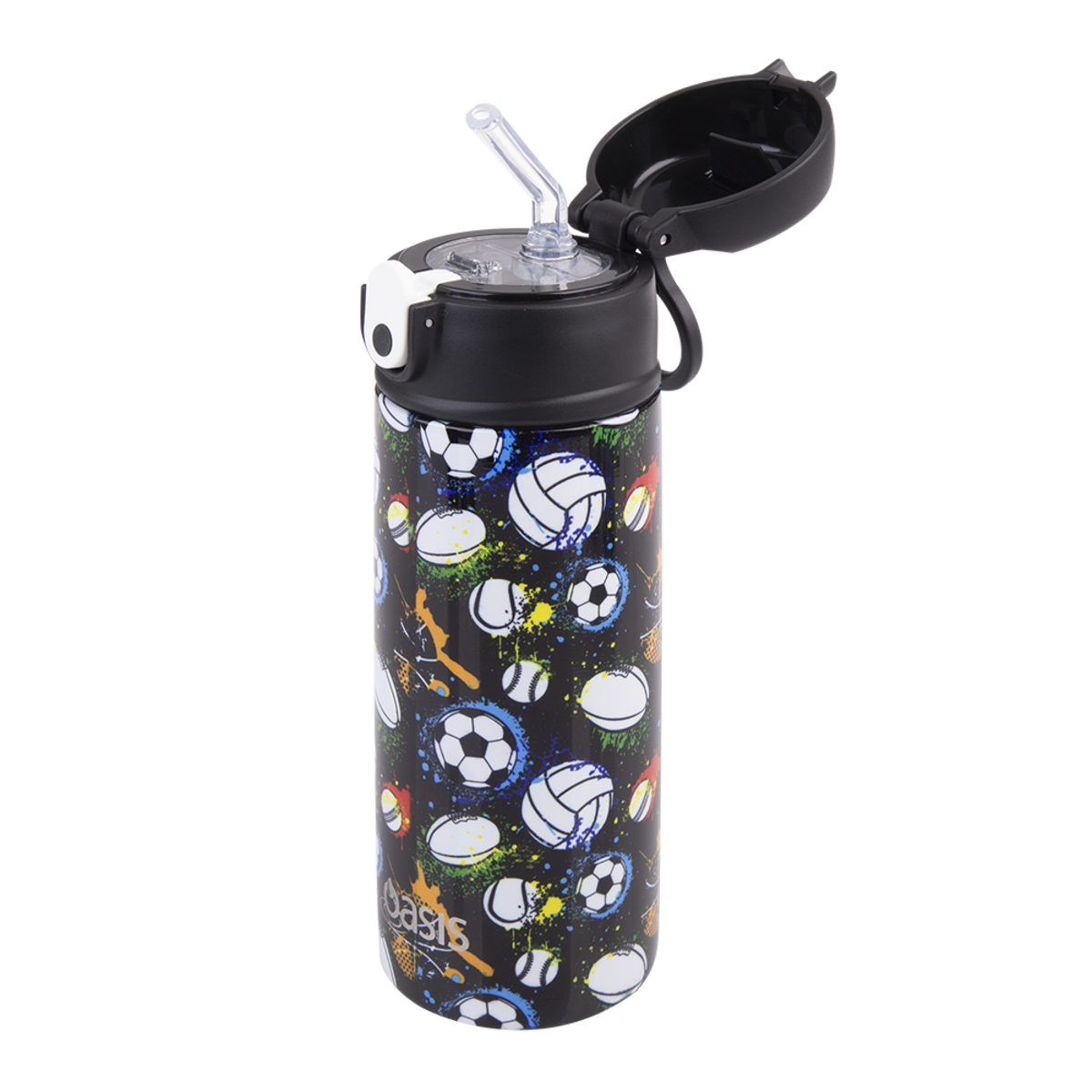 OASIS STAINLESS STEEL DOUBLE WALL INSULATED KID&#39;S DRINK BOTTLE W/ SIPPER 550ML -SPORTS