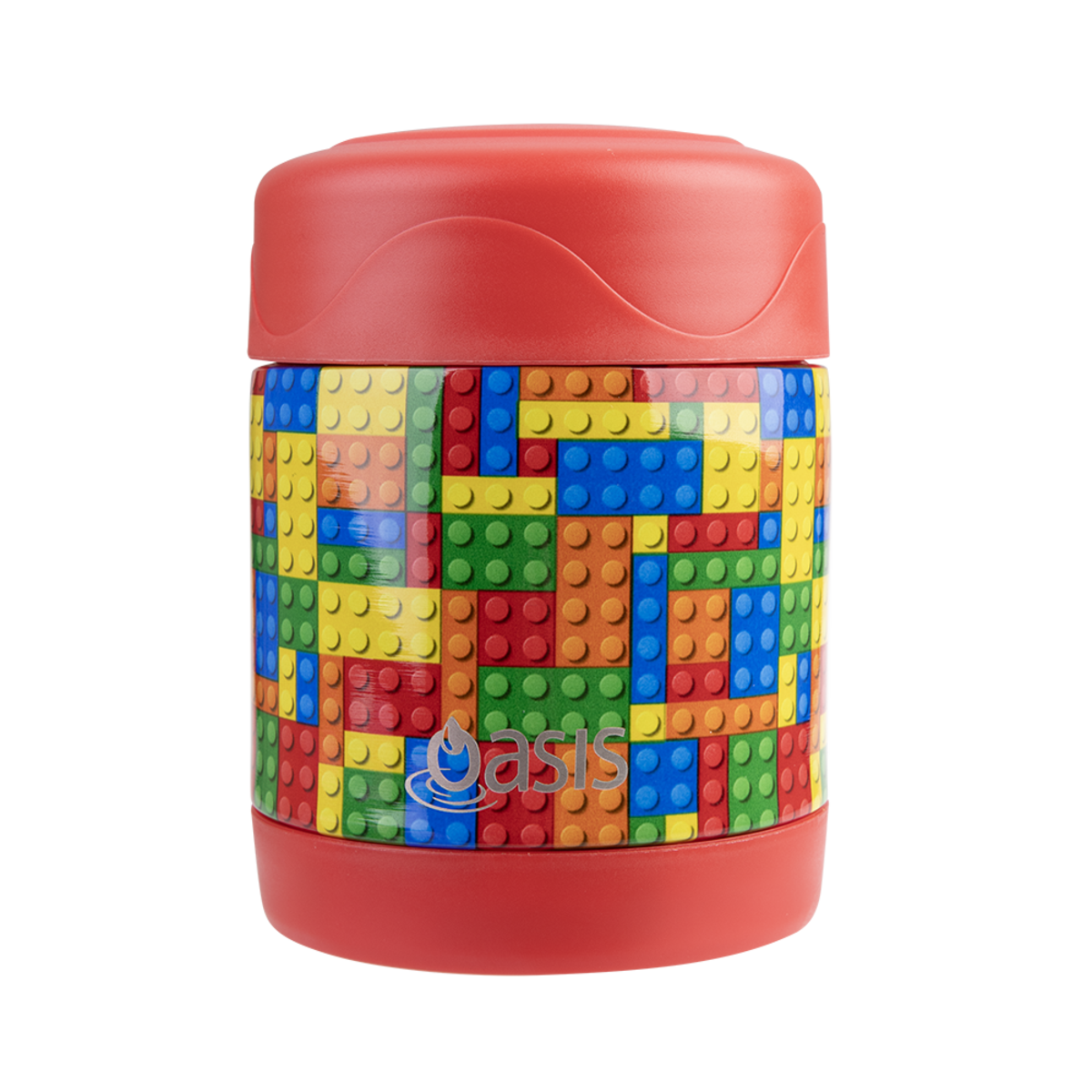 OASIS STAINLESS STEEL DOUBLE WALL INSULATED KID&#39;S FOOD FLASK 300ML -Bricks