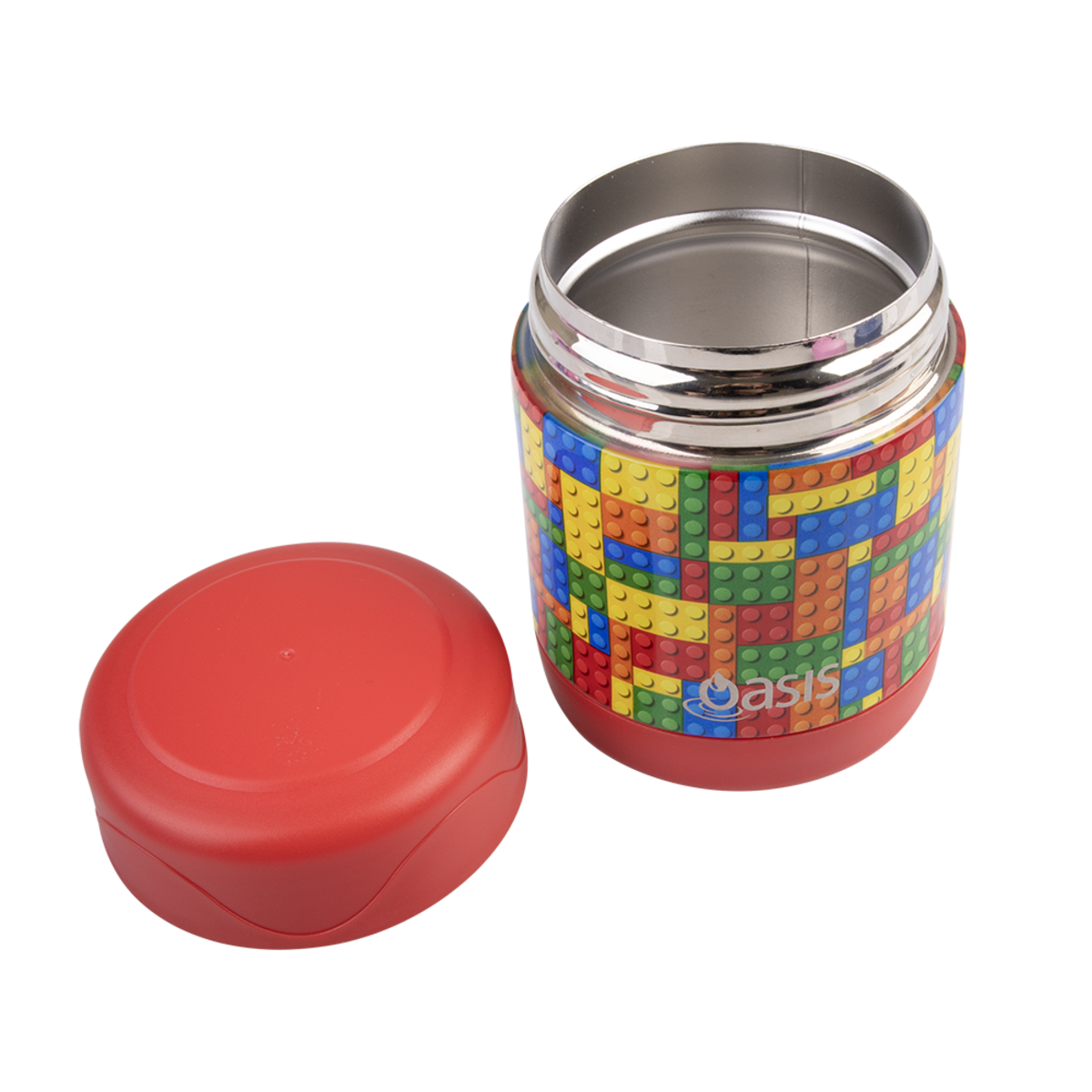 OASIS STAINLESS STEEL DOUBLE WALL INSULATED KID'S FOOD FLASK 300ML -Bricks