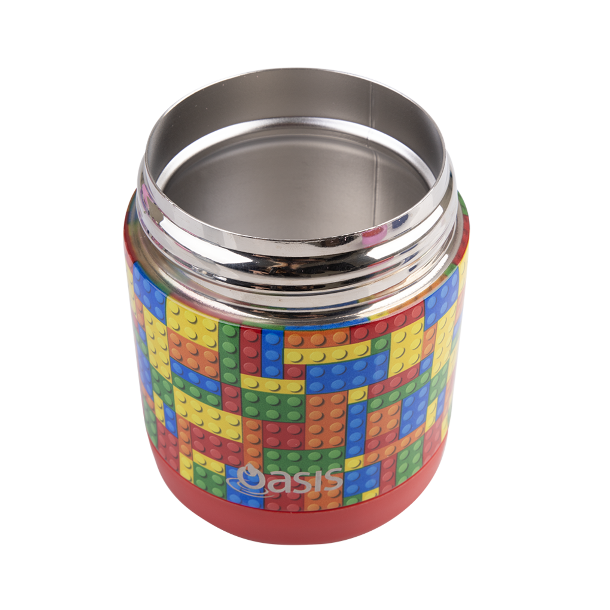 OASIS STAINLESS STEEL DOUBLE WALL INSULATED KID&#39;S FOOD FLASK 300ML -Bricks