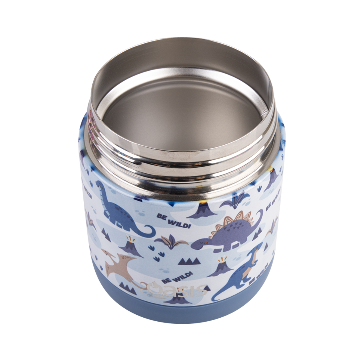 OASIS STAINLESS STEEL DOUBLE WALL INSULATED KID&#39;S FOOD FLASK 300ML -DINOSAUR