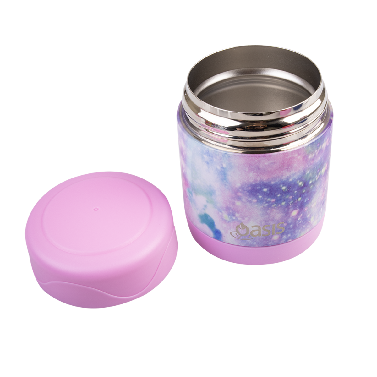 OASIS STAINLESS STEEL DOUBLE WALL INSULATED KID&#39;S FOOD FLASK 300ML -GALAXY