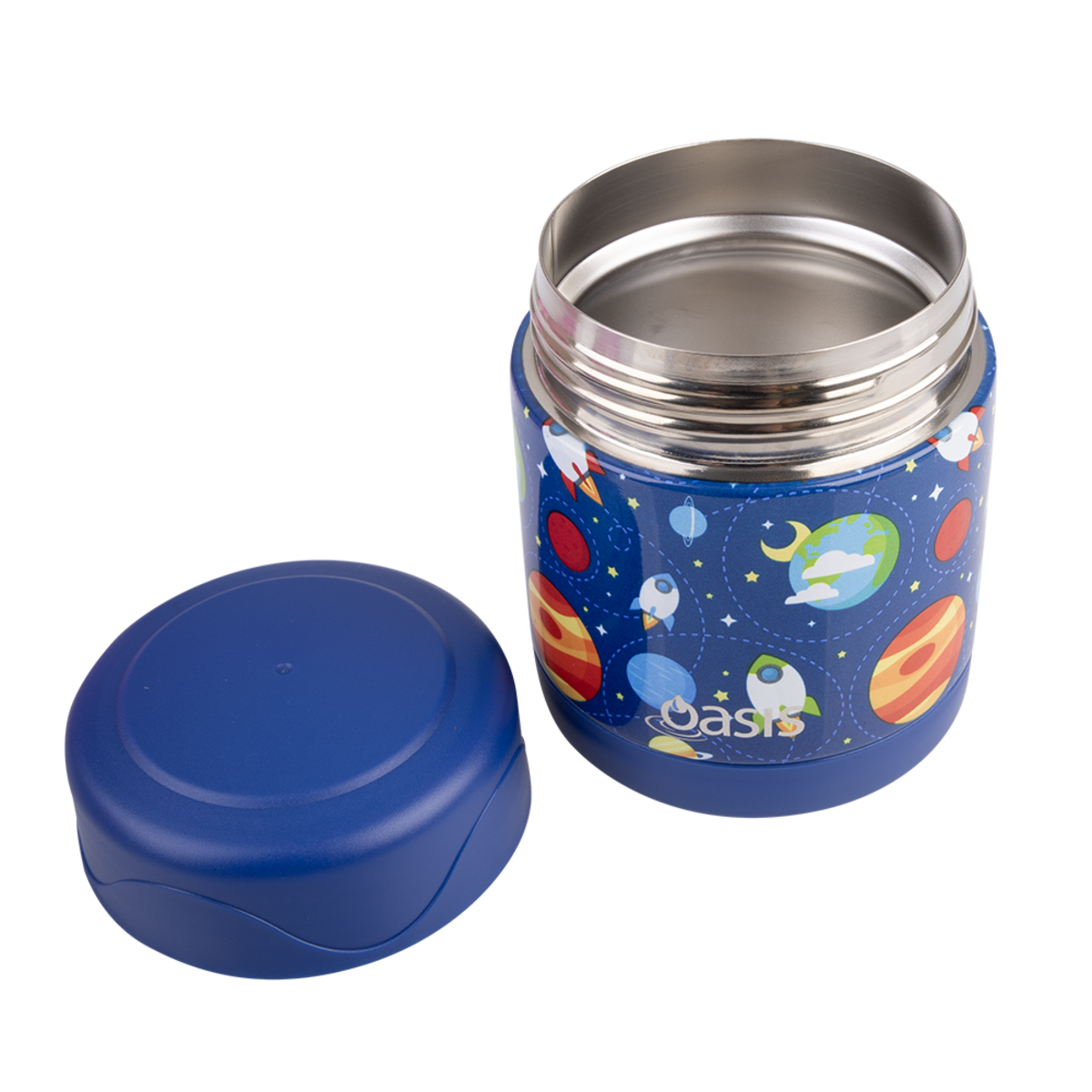 OASIS STAINLESS STEEL DOUBLE WALL INSULATED KID&#39;S FOOD FLASK 300ML -OUTER SPACE