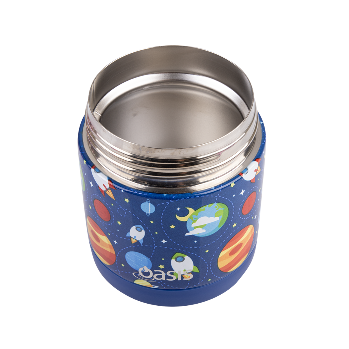 OASIS STAINLESS STEEL DOUBLE WALL INSULATED KID&#39;S FOOD FLASK 300ML -OUTER SPACE