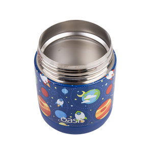 OASIS STAINLESS STEEL DOUBLE WALL INSULATED KID'S FOOD FLASK 300ML -OUTER SPACE