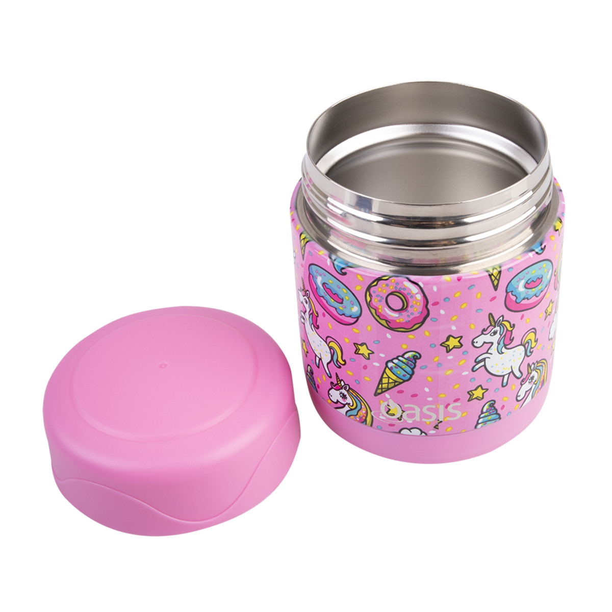 OASIS STAINLESS STEEL DOUBLE WALL INSULATED KID&#39;S FOOD FLASK 300ML -UNICORN