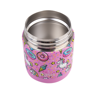 OASIS STAINLESS STEEL DOUBLE WALL INSULATED KID'S FOOD FLASK 300ML -UNICORN