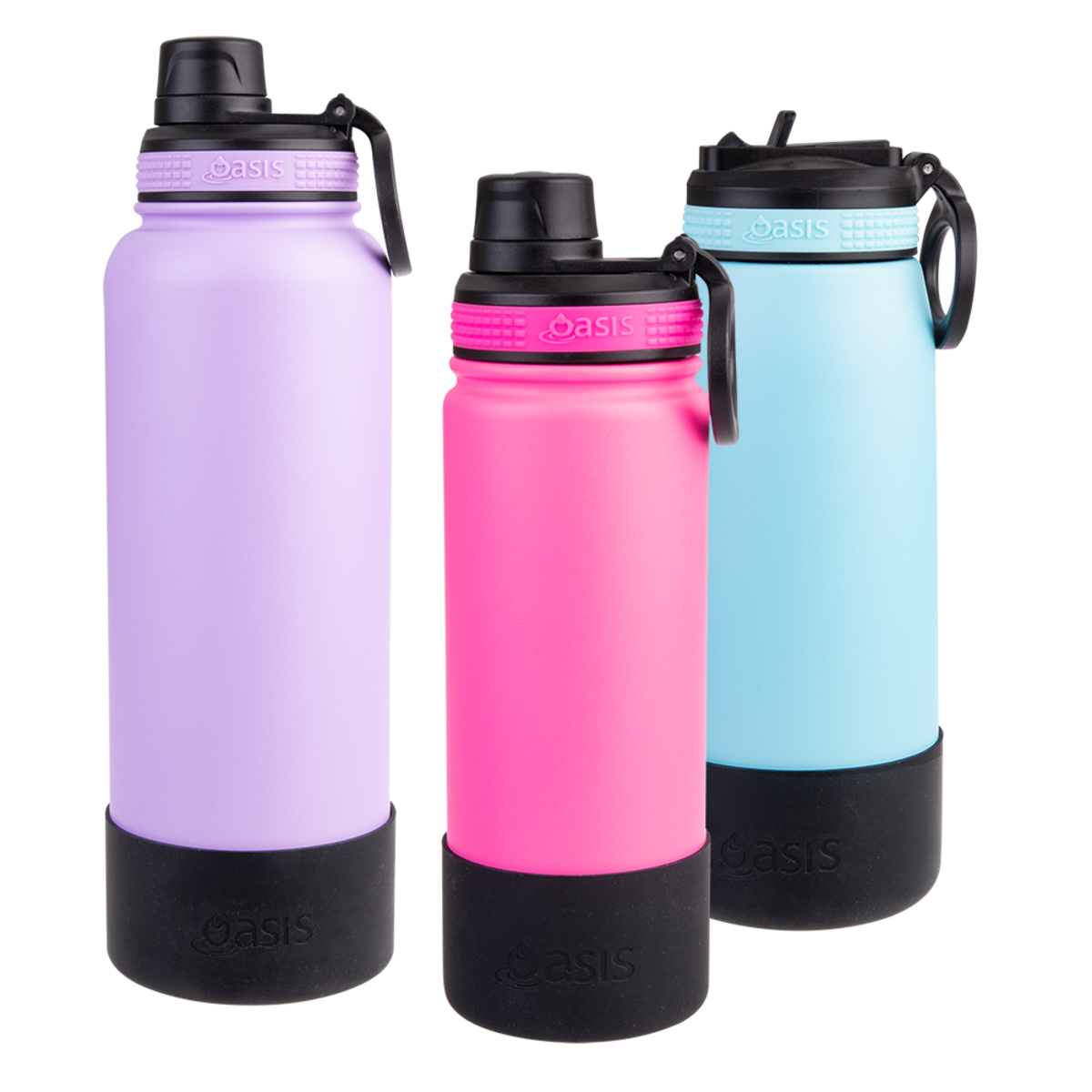 OASIS SILICONE BUMPER TO FIT &quot;CHALLENGER&quot; SPORTS BOTTLE 550ML - BLACK