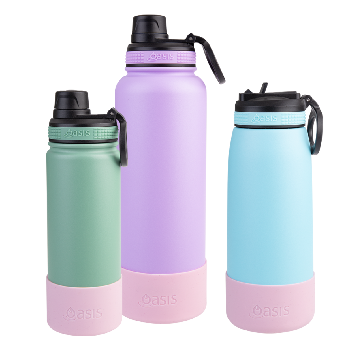 OASIS SILICONE BUMPER TO FIT &quot;CHALLENGER&quot; SPORTS BOTTLE 550ML - BLACK