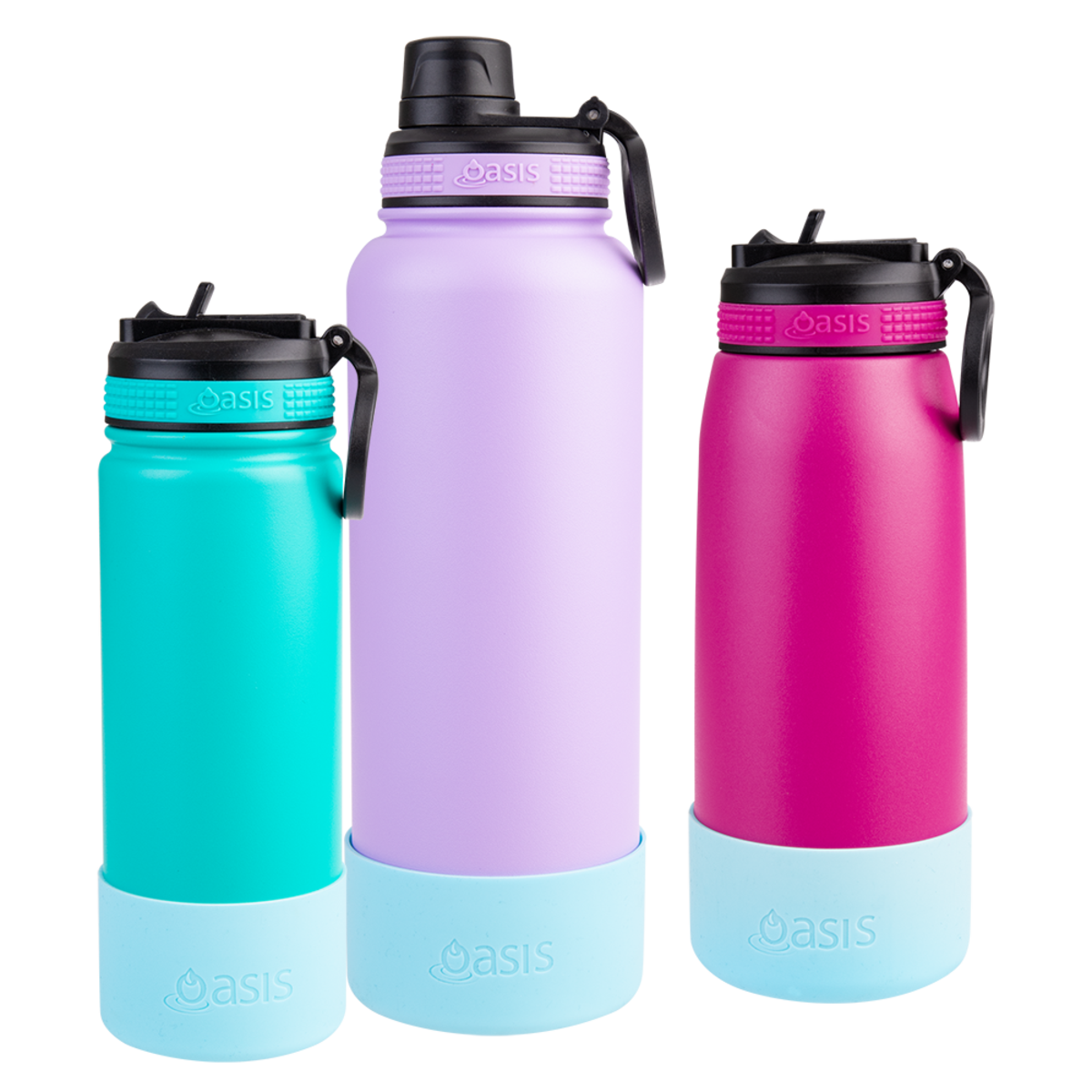 OASIS SILICONE BUMPER TO FIT &quot;CHALLENGER&quot; SPORTS BOTTLE 550ML - BLACK