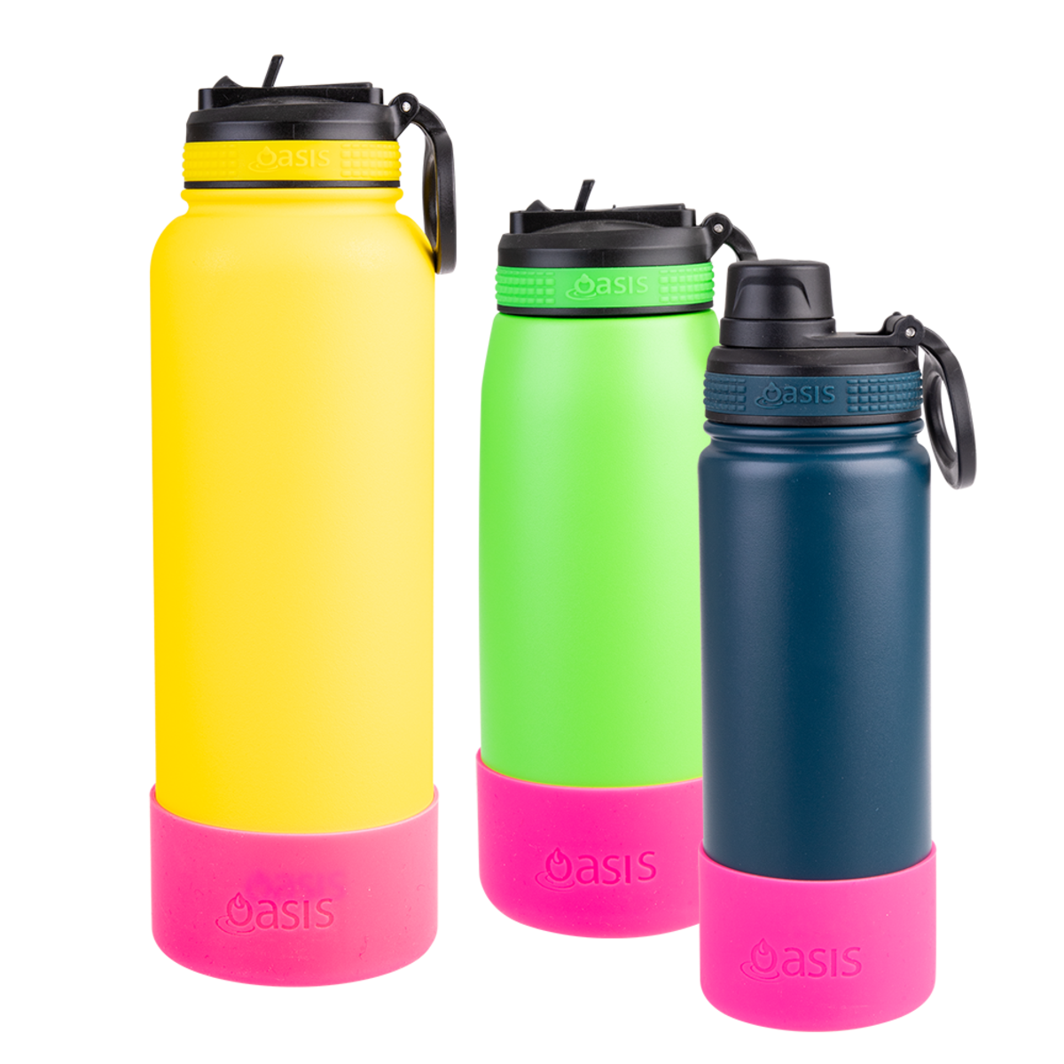 OASIS SILICONE BUMPER TO FIT &quot;CHALLENGER&quot; SPORTS BOTTLE 550ML - BLACK