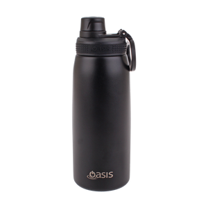 OASIS STAINLESS STEEL DOUBLE WALL INSULATED SPORTS BOTTLE W/ SCREW CAP 780ML - Black