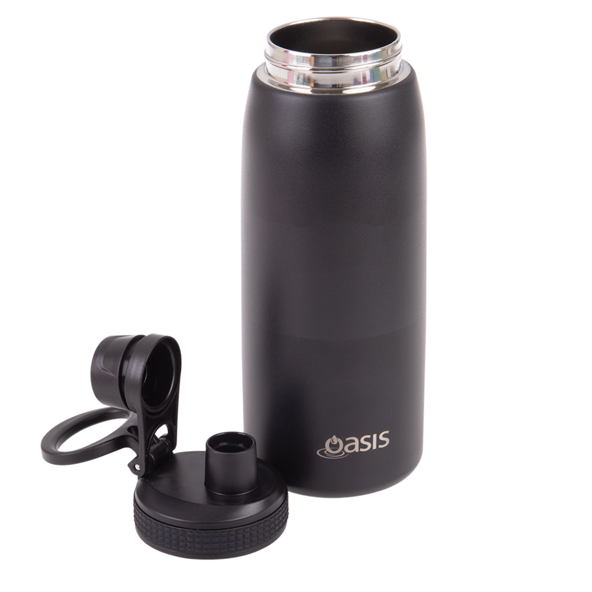 OASIS STAINLESS STEEL DOUBLE WALL INSULATED SPORTS BOTTLE W/ SCREW CAP 780ML - Black