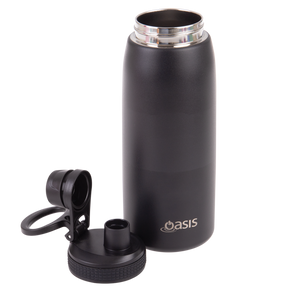 OASIS STAINLESS STEEL DOUBLE WALL INSULATED SPORTS BOTTLE W/ SCREW CAP 780ML - Black