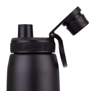 OASIS STAINLESS STEEL DOUBLE WALL INSULATED SPORTS BOTTLE W/ SCREW CAP 780ML - Black