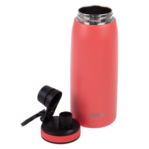 OASIS STAINLESS STEEL DOUBLE WALL INSULATED SPORTS BOTTLE W/ SCREW CAP 780ML - Coral