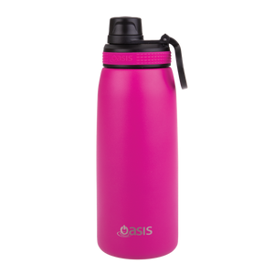 OASIS STAINLESS STEEL DOUBLE WALL INSULATED SPORTS BOTTLE W/ SCREW CAP 780ML - FUCHSIA