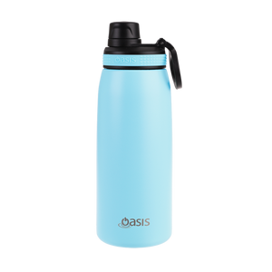 OASIS STAINLESS STEEL DOUBLE WALL INSULATED SPORTS BOTTLE W/ SCREW CAP 780ML - ISLAND BLUE