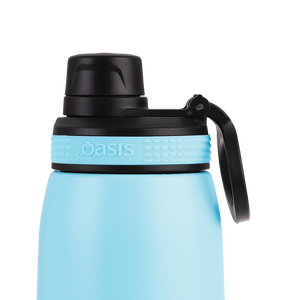 OASIS STAINLESS STEEL DOUBLE WALL INSULATED SPORTS BOTTLE W/ SCREW CAP 780ML - ISLAND BLUE