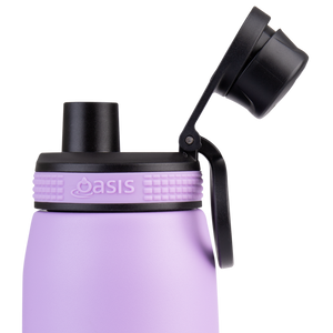 OASIS STAINLESS STEEL DOUBLE WALL INSULATED SPORTS BOTTLE W/ SCREW CAP 780ML - LAVENDER