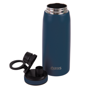 OASIS STAINLESS STEEL DOUBLE WALL INSULATED SPORTS BOTTLE W/ SCREW CAP 780ML - NAVY